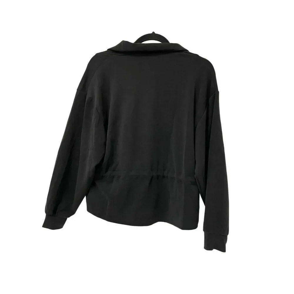 Oysho Womens Jacket XS Black High Neck full Zip Adjustable Waist 0540/791 NWT